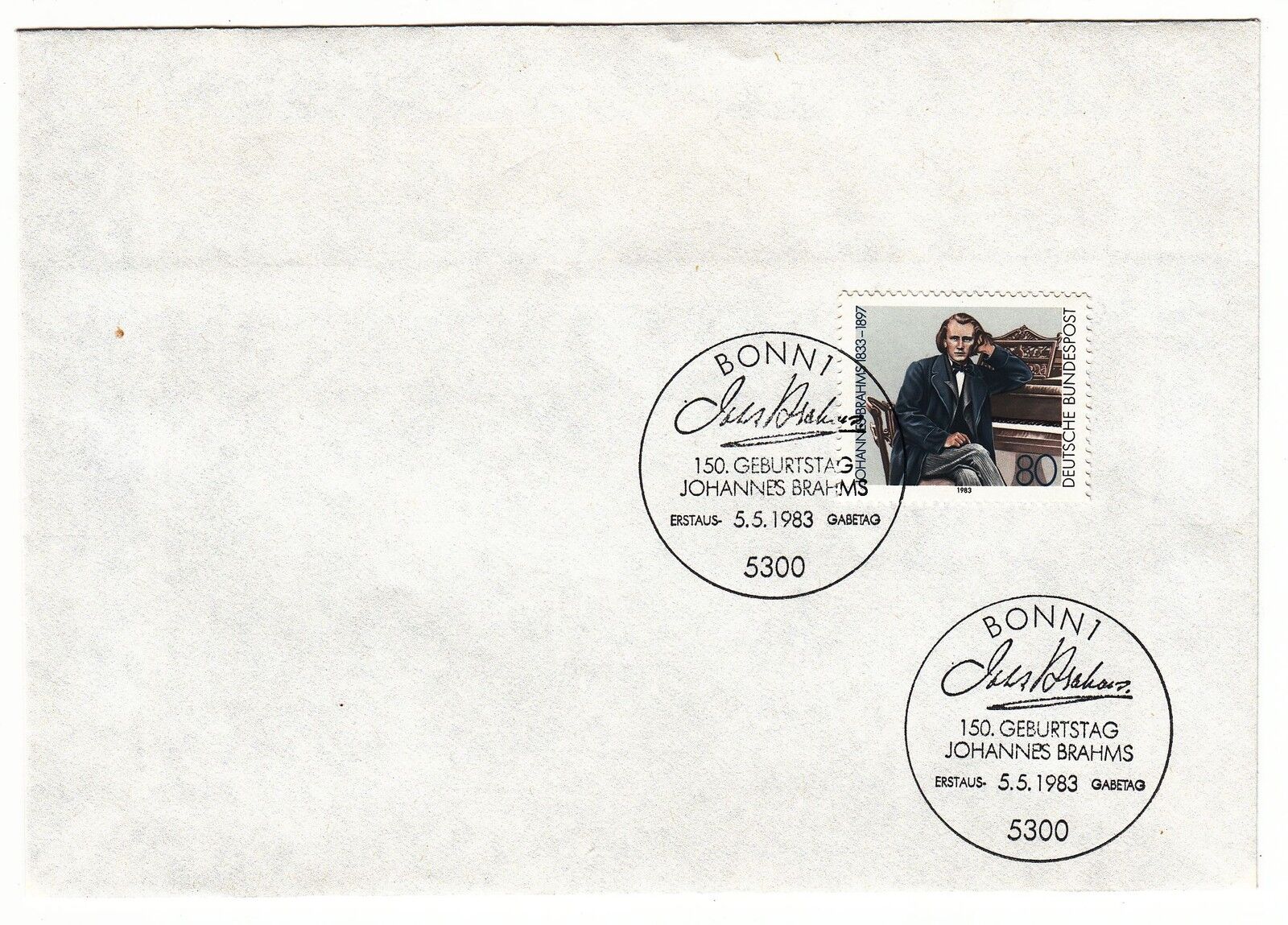 LETTRE COMMEMORATIVE ALLEMAGNE TIMBRE N 1009 JOHANNES BRAHMS 121889169129