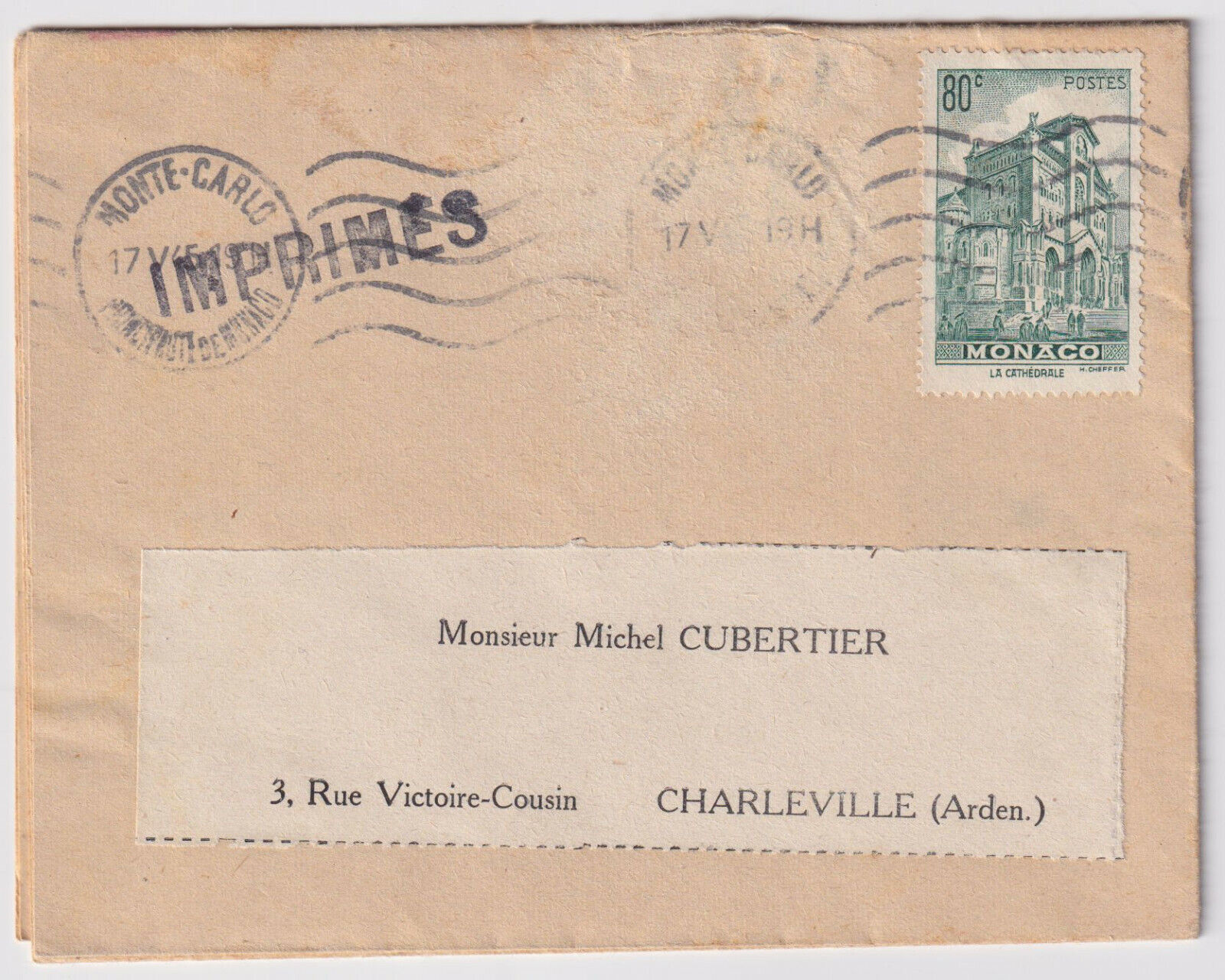 LETTRE MONACO ASSEMBLEE GENERALE ORDINAIRES 1945 BAINS DE MER ET ETRANGERS 402990183359