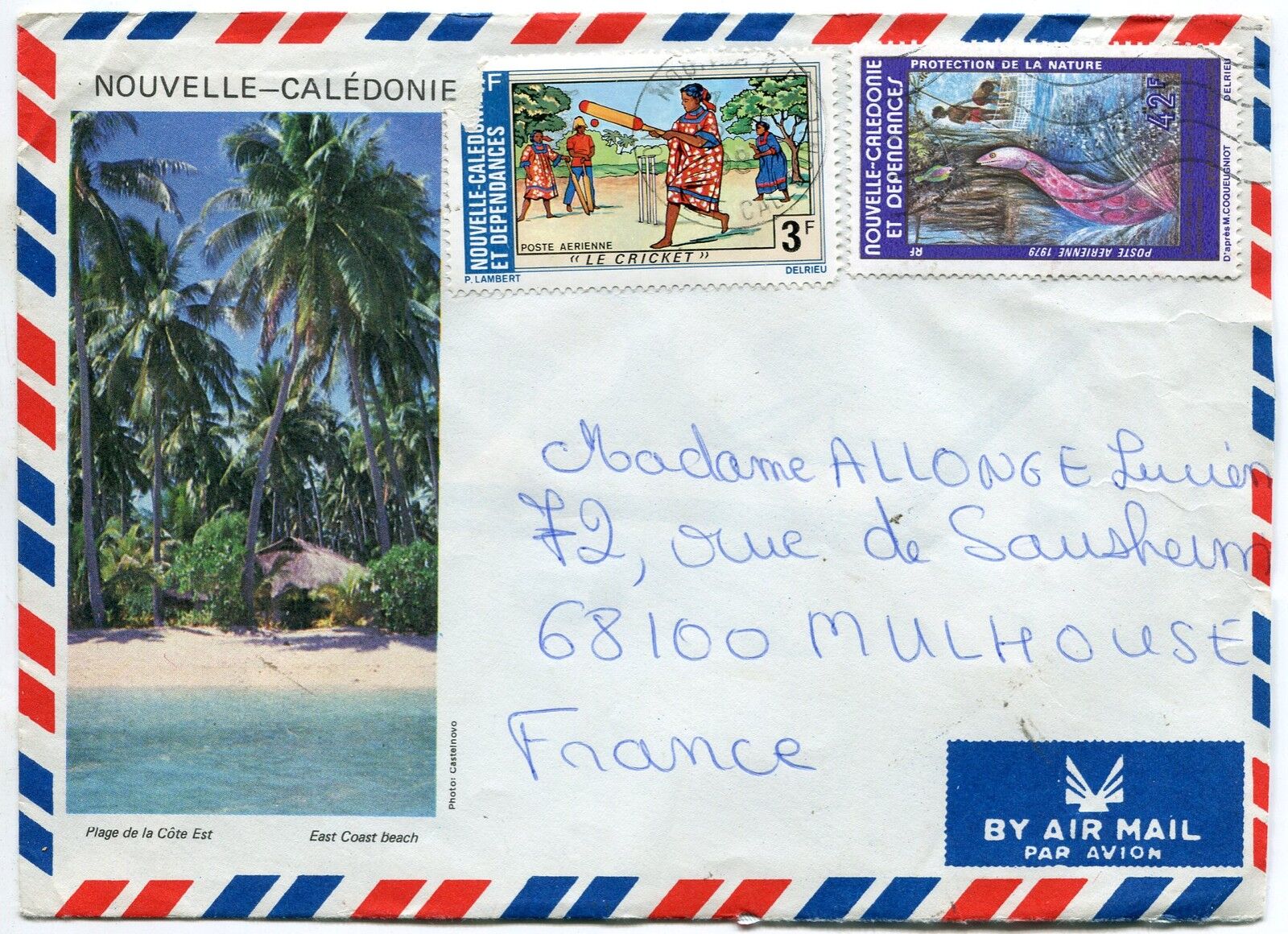 LETTRE NOUVELLE CALEDONIE NOUMEA POUR MULHOUSE PAR AVION 400731684449