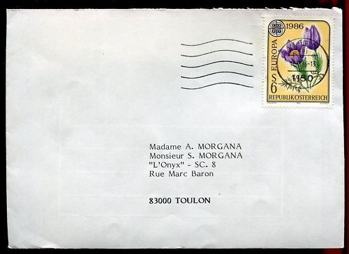 LETTRE REPUBLIQUE OSTERREICH POUR TOULON 1986 110678700459