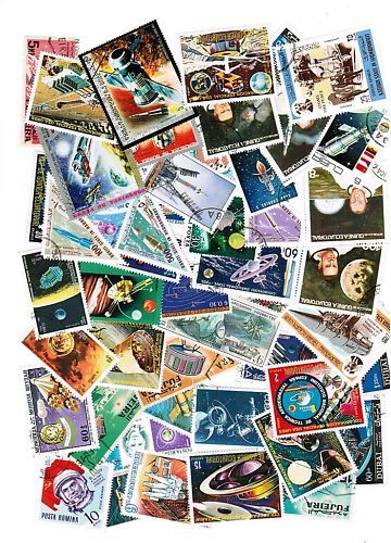 LOT DE 50 TIMBRES DIFFERENTS THEMES COSMOS 120683388859