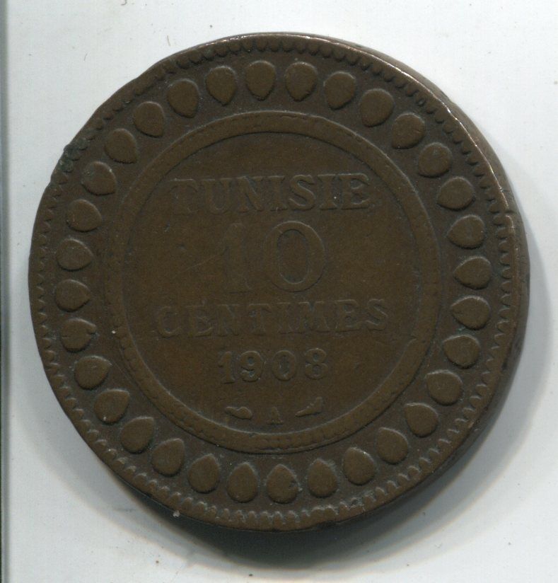 MONNAIE 10 CENTIMES TUNISIE 1908 A COIN 110856920119