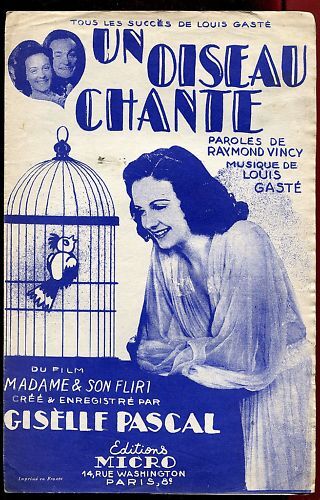 PARTITION ANCIENNE UN OISEAU CHANTE RAYMOND VINCY 120685391589