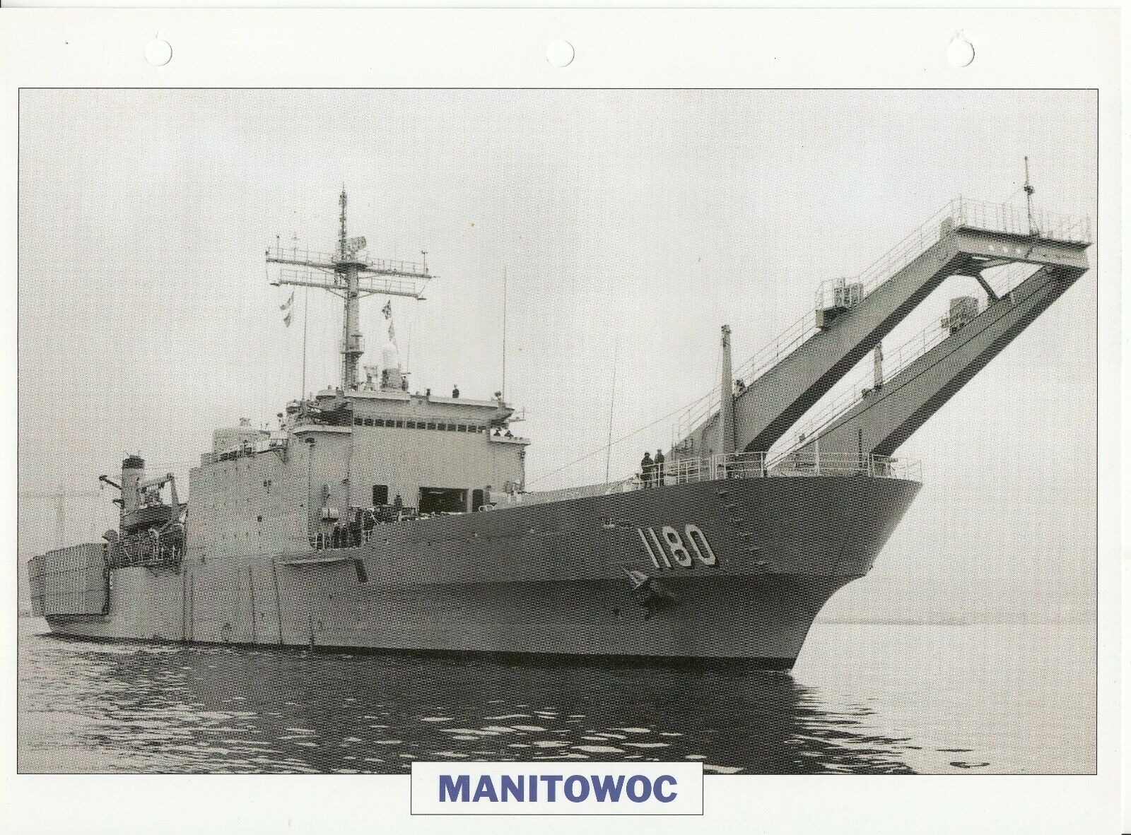 PHOTO BATEAU MILITAIRE BATIMENT DE TRANSPORT DE CHARS MANITOWOC USA 1969 123769331269