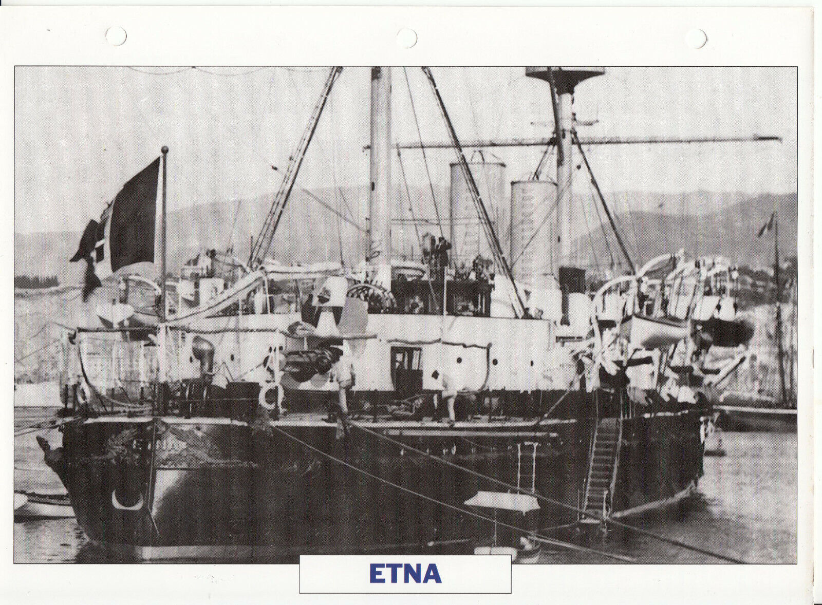 PHOTO BATEAU MILITAIRE CROISEUR ETNA ITALIE 1885 401777164449