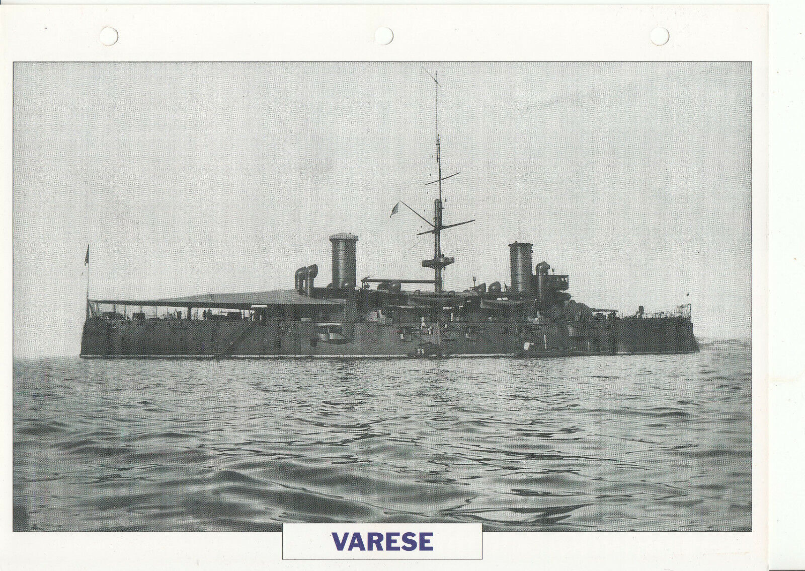 PHOTO BATEAU MILITAIRE CROISEUR VARESE ITALIE 1899 123781392229