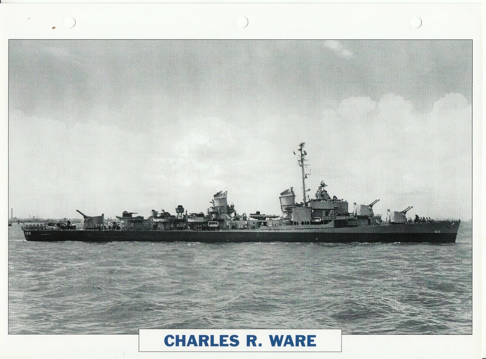 PHOTO BATEAU MILITAIRE DESTROYER CHARLES R WARE USA 1945 123766827789