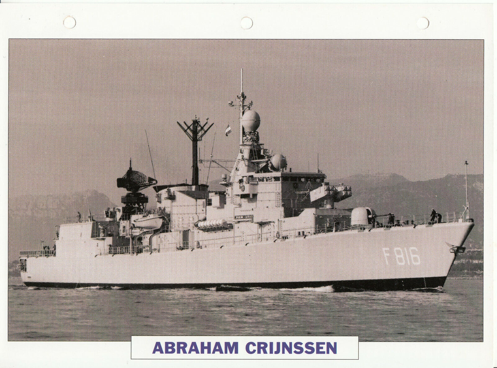 PHOTO BATEAU MILITAIRE FREGATE ABRAHAM CRIJNSSEN PAYS BAS 1981 123797971569