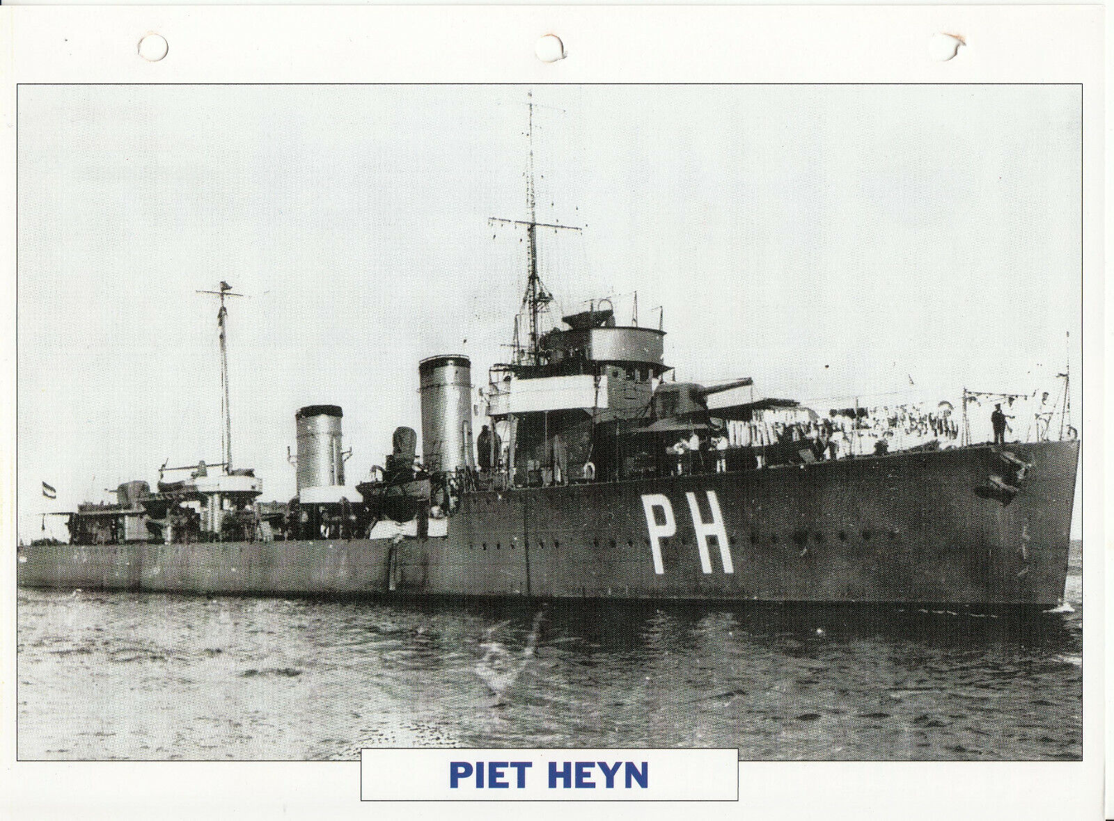 PHOTO BATEAU MILITAIRE TORPILLEUR PIET HEYN PAYS BAS 1927 401780606409