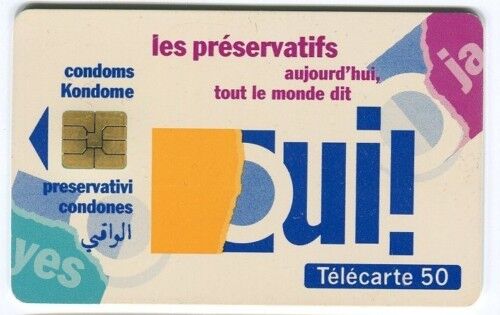 TELECARTE 50 LES PRESERVATIF AUJOURDHUI OUI 110620815089