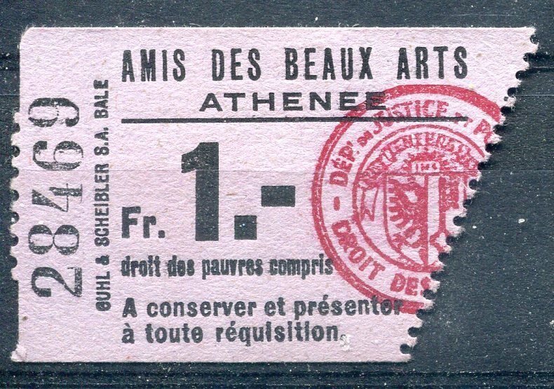 TICKET AMIS DES BEAUX ARTS 1 FRANCS 121249900929