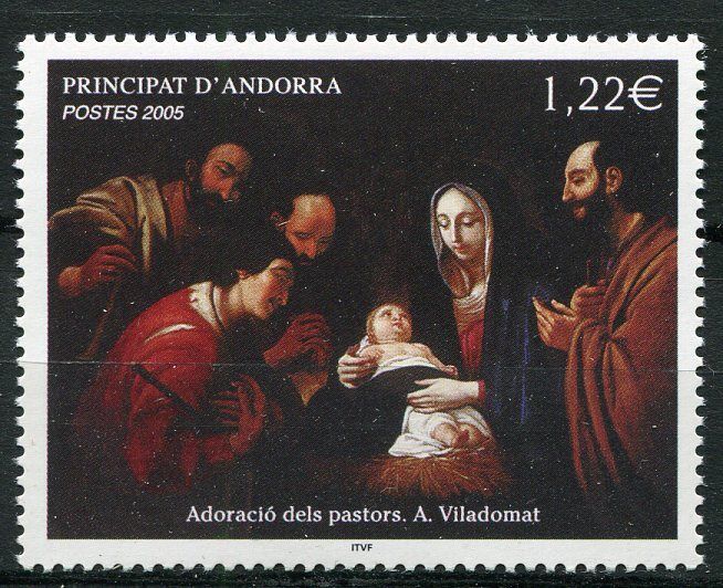 TIMBRE ANDORRE FRANCE NEUF N 619 NOEL ADORATION DES BERGERS VILADOMAT 121425017169