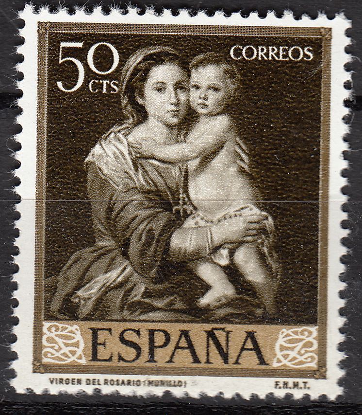 TIMBRE ESPAGNE NEUF N 957 LA VIERGE DU ROSAIRE OEUVRE DE MURILLO 401050716589