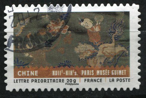 TIMBRE FRANCE OBLITERE CHINE TISSUS DU MONDE 2011 120895632859