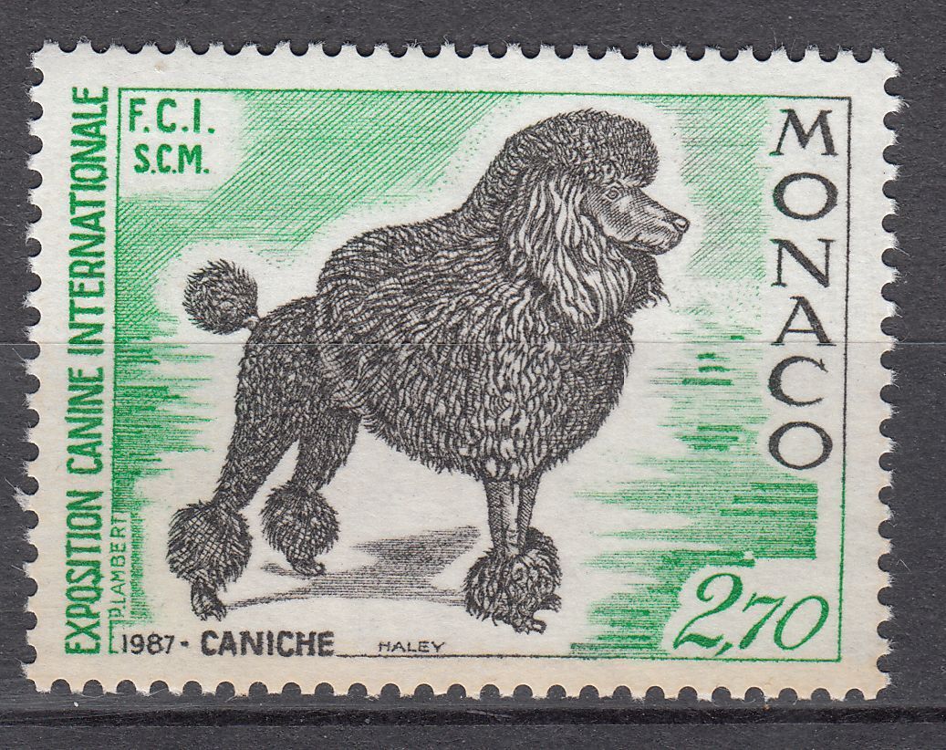 TIMBRE MONACO NEUF N 1576 EXPOSITION CANINE SPECIALE CANICHES 401644169179