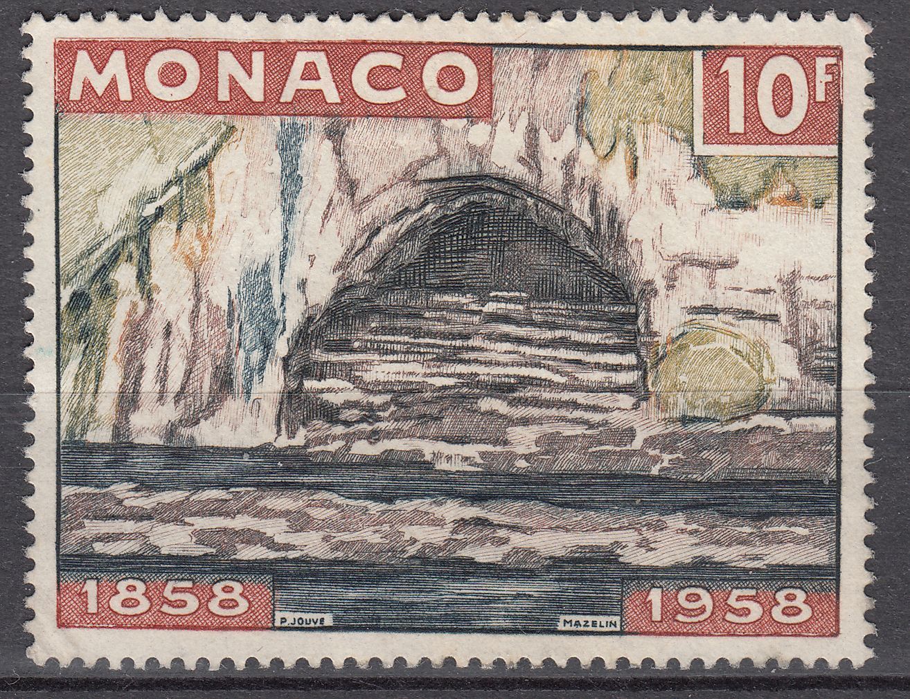 TIMBRE MONACO NEUF N 497 APPARITIONS DE LOURDES GROTTE DE MASSABIELLEN 1958 401634128279