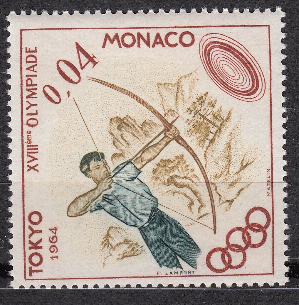 TIMBRE MONACO NEUF N 657 JEUX OLYMPIQUES DE TOKYO TIR A L ARC 401533303209