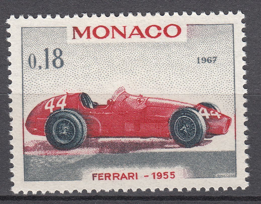 TIMBRE MONACO NEUF N 712 VOITURE DE VAINQUEURS GRAND PRIX FERRARI 1955 123209663709