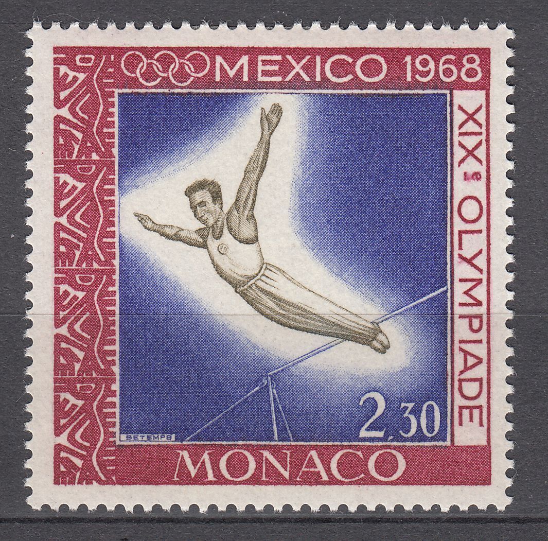 TIMBRE MONACO NEUF N 741 jeux olympique de mexico BARRE FIX 123250468099