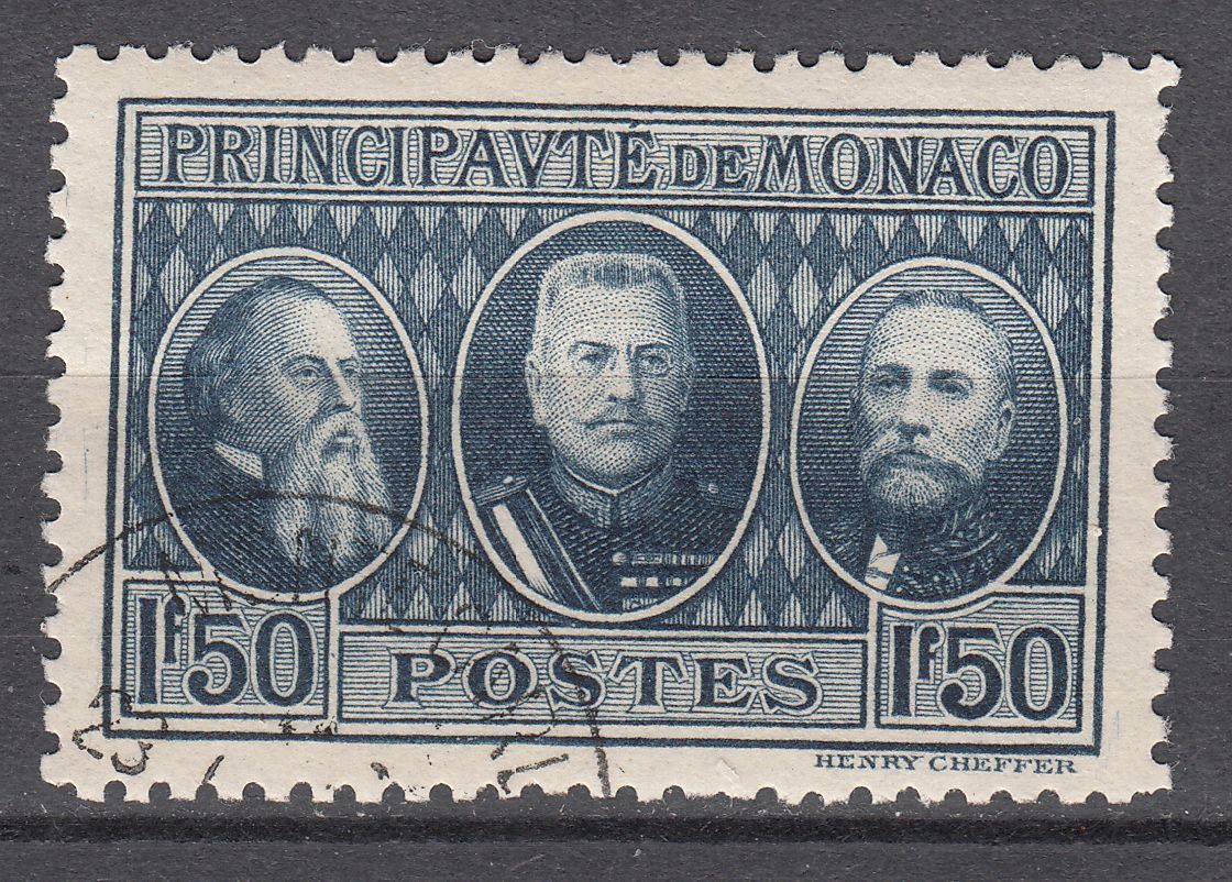 TIMBRE MONACO OBL N 112 CHARLES III LOUIS II ET ALBERT I EXPO PHILATHELIQUE 123382159429