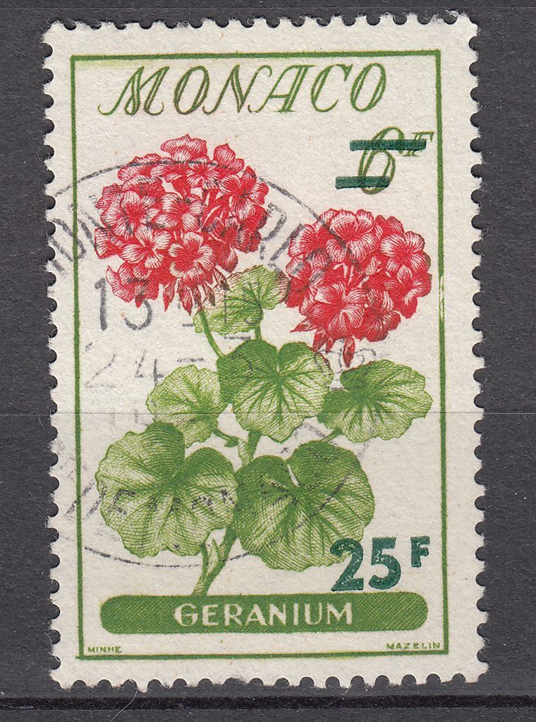 TIMBRE MONACO OBL N 518 FLEURS GERANIUM 401635175859