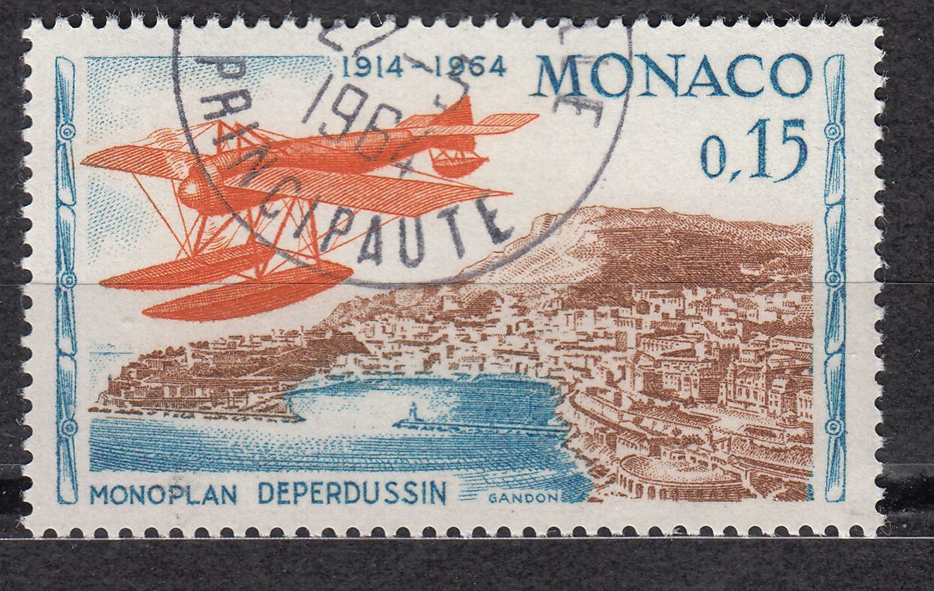 TIMBRE MONACO OBL N 643 AVIATION MONOPLAN DEPERDUSSIN 401531109469