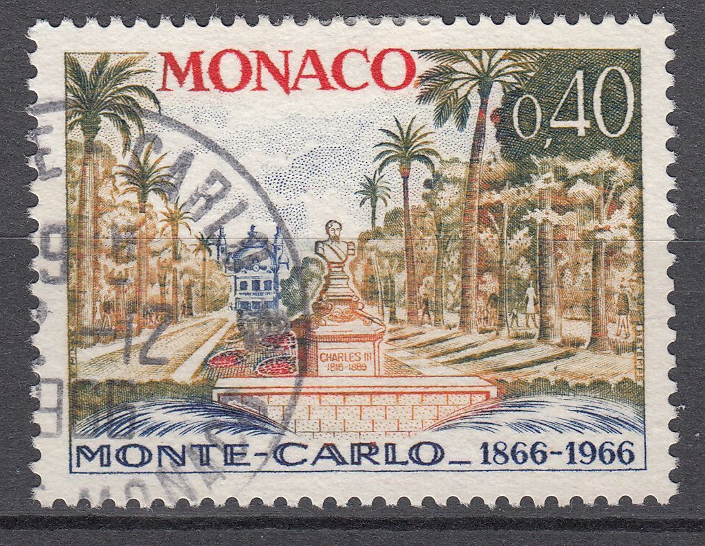 TIMBRE MONACO OBL N 693 PRINCE CHARLES III JARDIN DES BOULINGRINS MONTE CARLO 123192886189