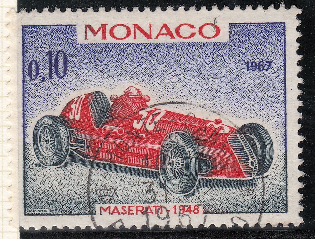 TIMBRE MONACO OBL N 711 VOITURE DE VAINQUEURS GRAND PRIX MASERATI 1948 401557214669