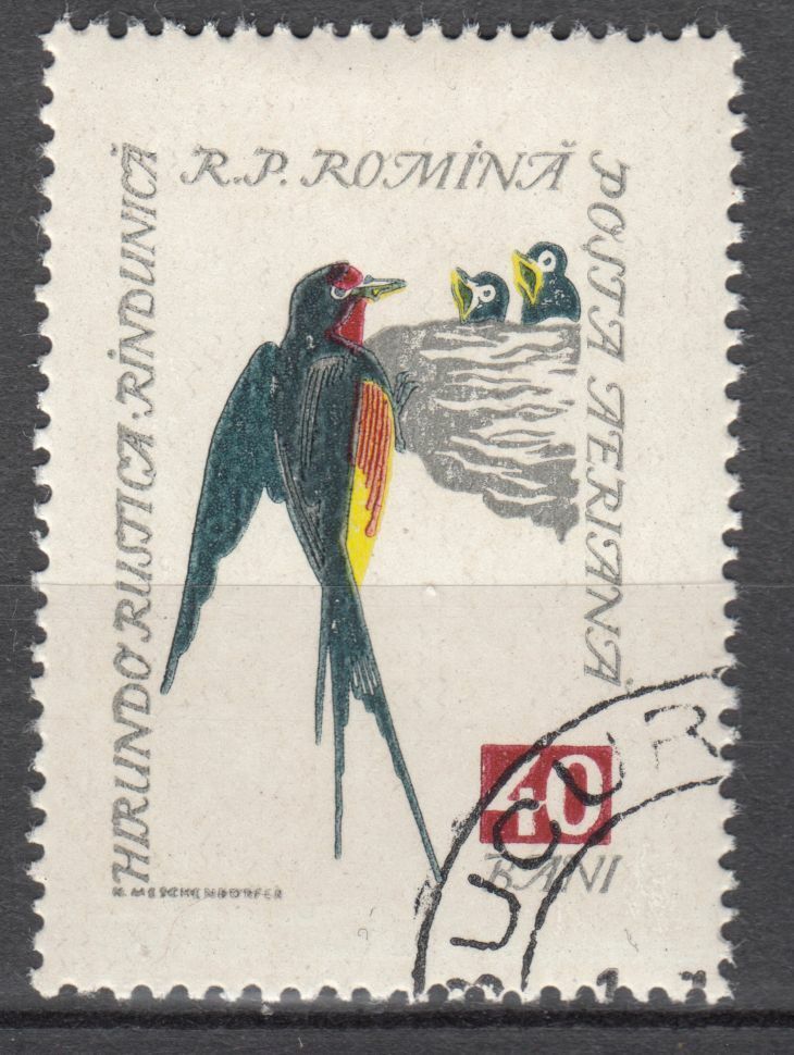 TIMBRE ROUMANIE OBL PA N 94 OISEAU HIRONDELLE 402005323259